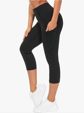 THE GYM PEOPLE Thick High Waist Capris Yoga Pants